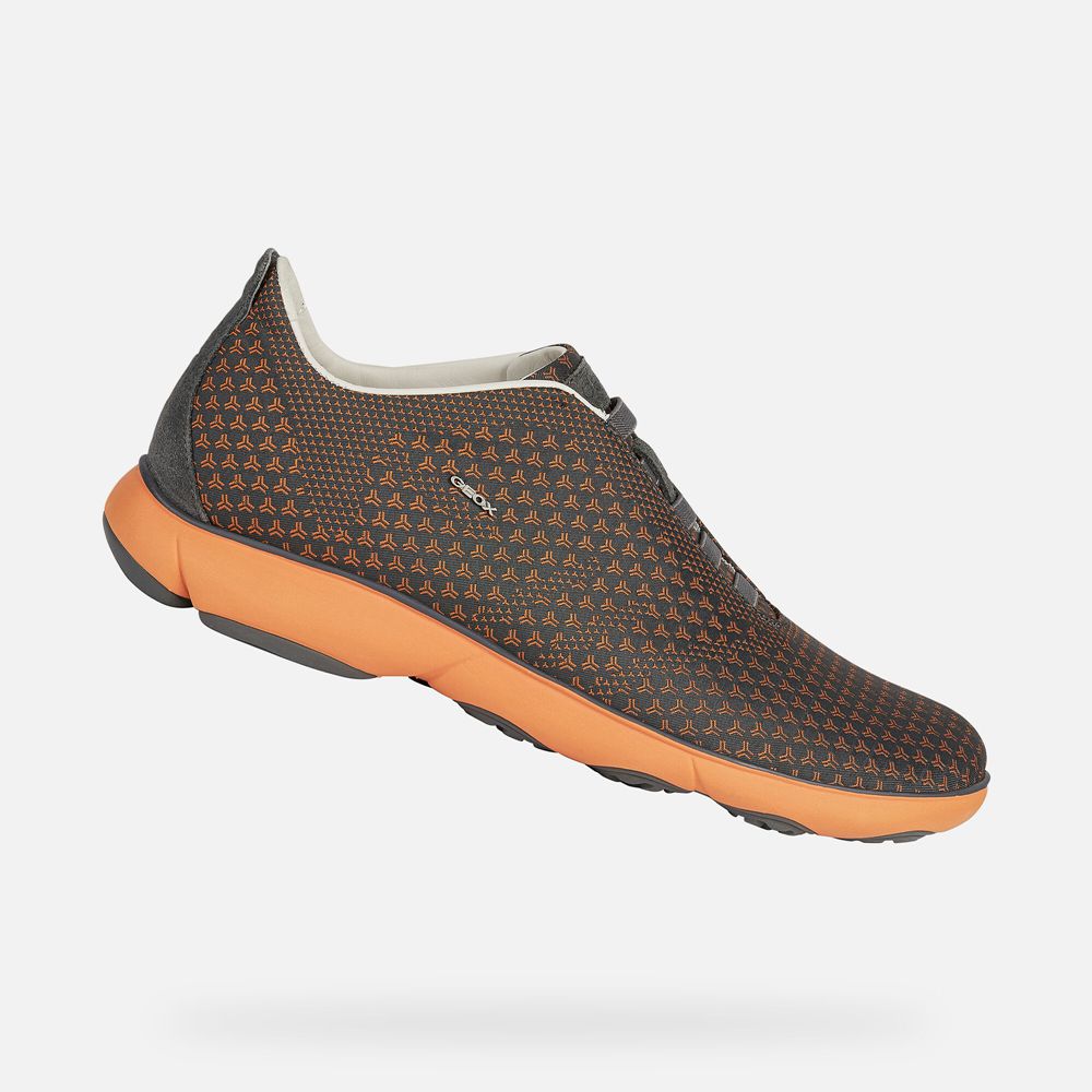 Geox Sneakers Dark Grey/Orange Nebula - Geox Mens Shoes - FUOQVJ139